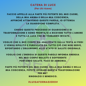 catena di luce per chi riceve
