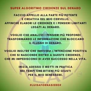 super algoritmo credenze sul denaro